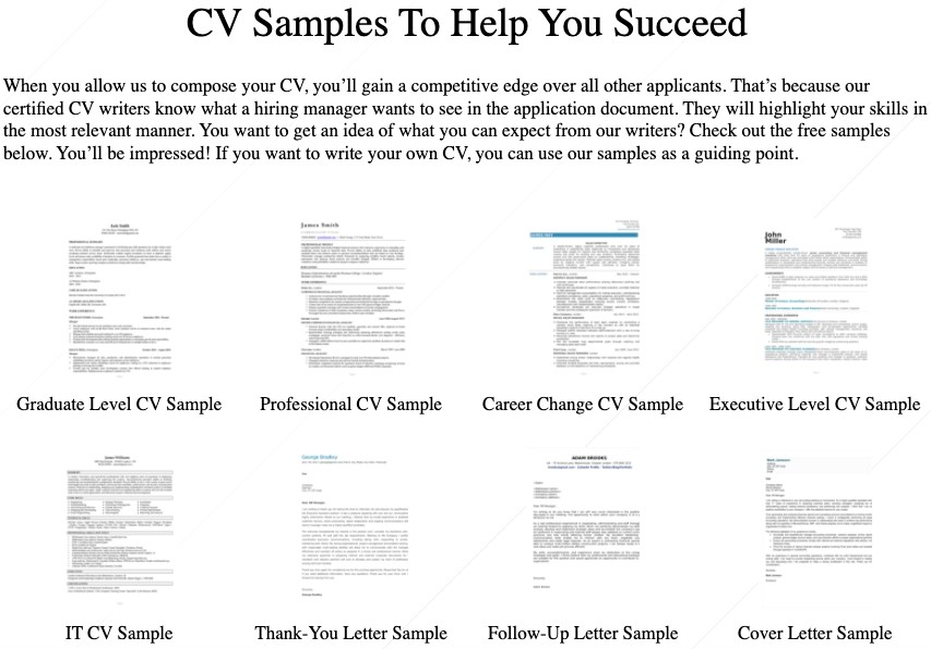 CV Samples uk-careersbooster