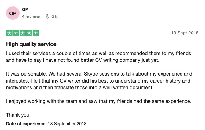 City CV reviews